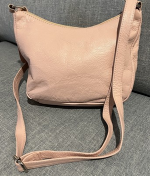 Great American‎ Leather Works Pale Soft Pink Crossbody Bag Zipper 9"x6.5"x3"
